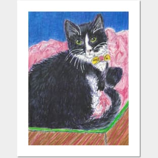 Tuxedo cat Posters and Art